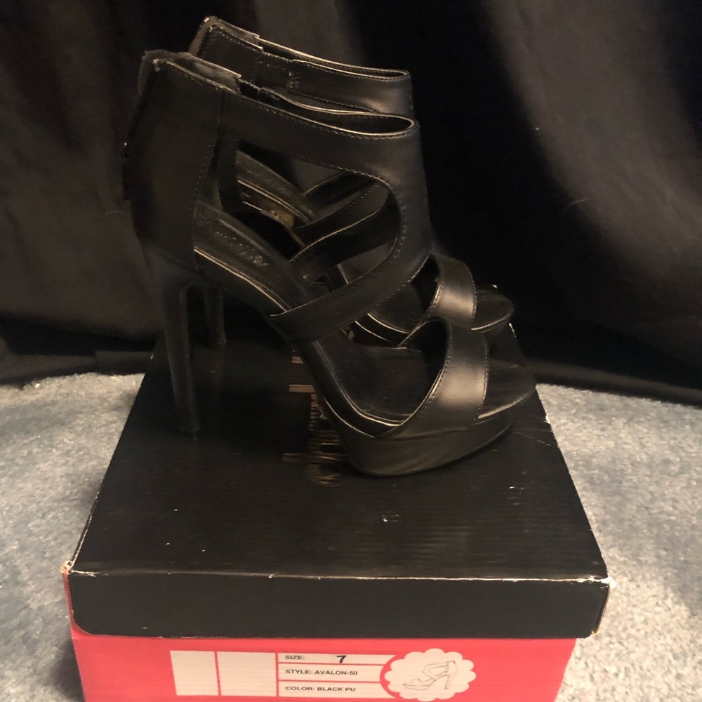 Black Strapped Heels
